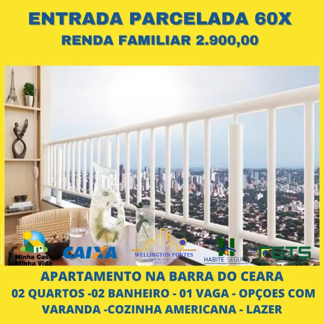 Foto 1 de Apartamento com 2 Quartos à venda, 48m² em Barra do Ceará, Fortaleza