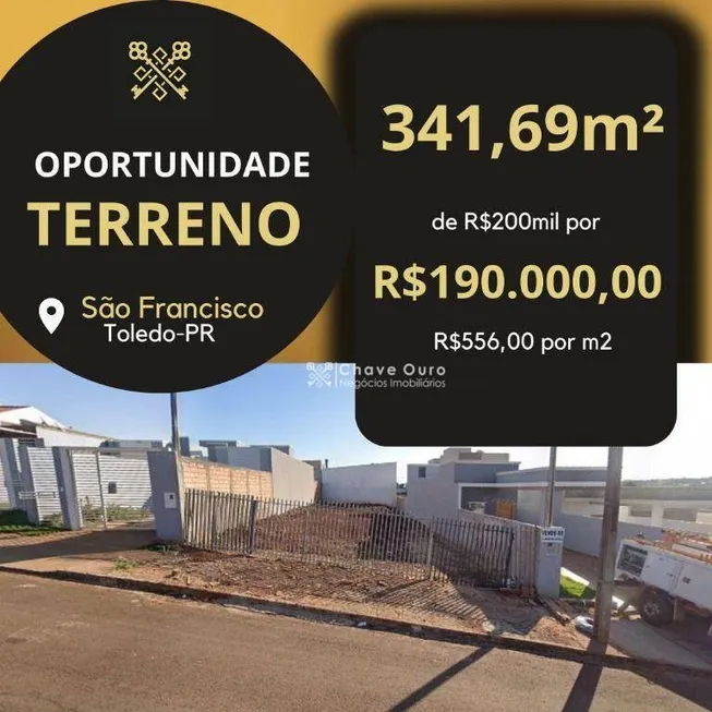 Foto 1 de Lote/Terreno à venda, 342m² em São Francisco, Toledo