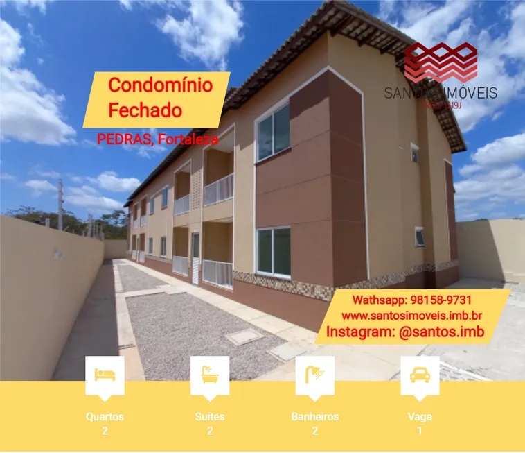 Foto 1 de Apartamento com 2 Quartos à venda, 60m² em Pedras, Fortaleza