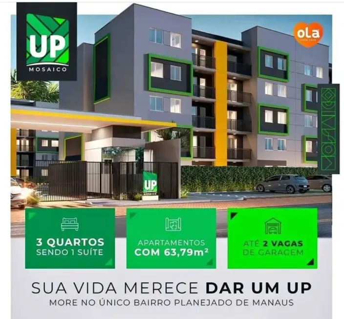 Foto 1 de Apartamento com 3 Quartos à venda, 64m² em Planalto, Manaus