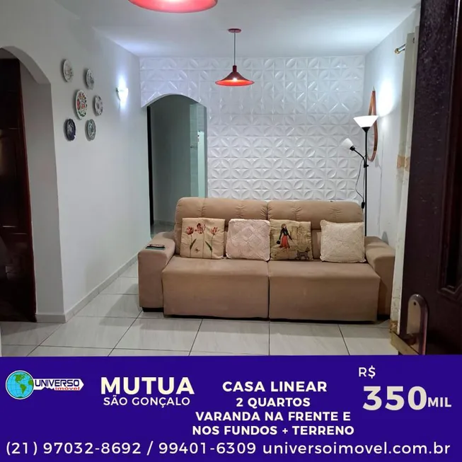 Foto 1 de Casa com 2 Quartos à venda, 100m² em Mutuá, São Gonçalo