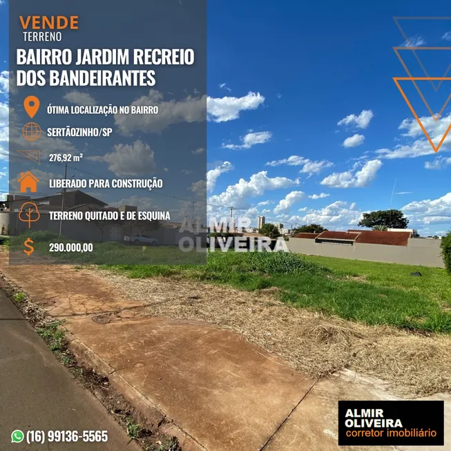 Foto 1 de Lote/Terreno à venda, 277m² em Jardim Recreio dos Bandeirantes, Sertãozinho