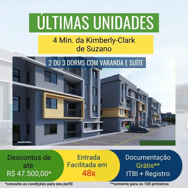 Foto 1 de Apartamento com 3 Quartos à venda, 65m² em Jardim Dona Benta, Suzano