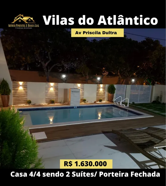 Foto 1 de Casa de Condomínio com 4 Quartos à venda, 225m² em Vilas do Atlantico, Lauro de Freitas