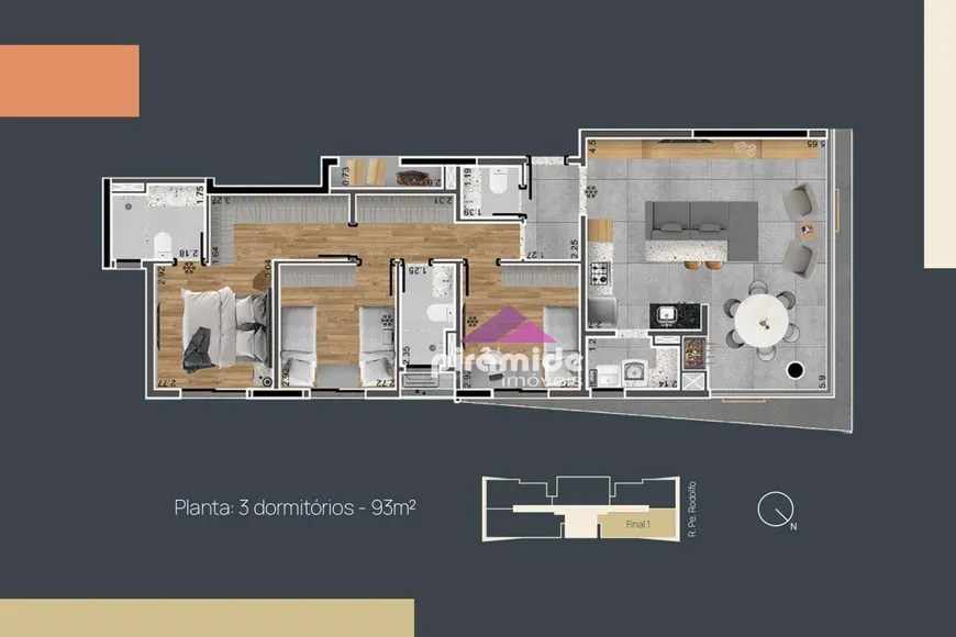 Foto 1 de Apartamento com 3 Quartos à venda, 93m² em Vila Ema, São José dos Campos