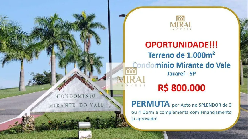 Foto 1 de Lote/Terreno à venda, 1000m² em Parque Mirante Do Vale, Jacareí