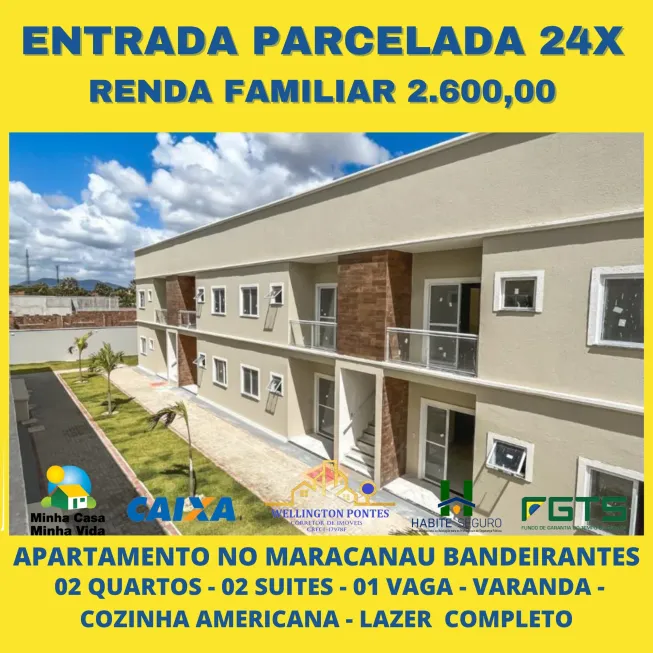 Foto 1 de Apartamento com 2 Quartos à venda, 55m² em Jardim Bandeirante, Maracanaú