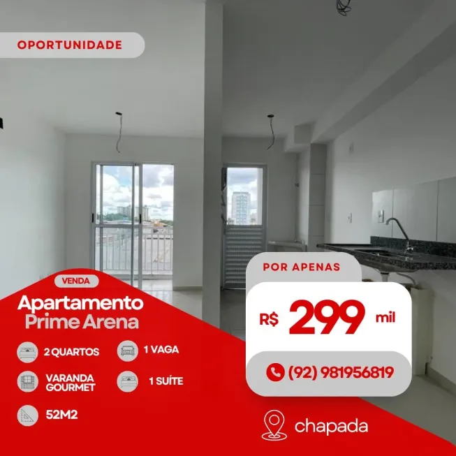 Foto 1 de Apartamento com 2 Quartos à venda, 52m² em Chapada, Manaus