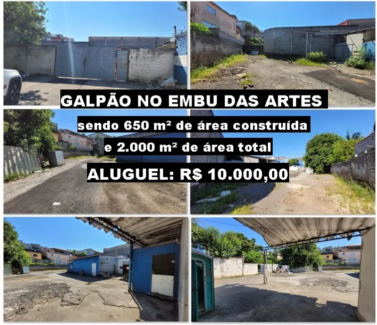 Foto 1 de Galpão/Depósito/Armazém para alugar, 650m² em Parque Industrial Ramos de Freitas, Embu das Artes