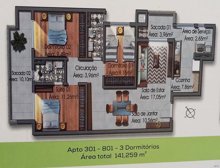 Apartamento 02 dormitórios - Av Medianeira