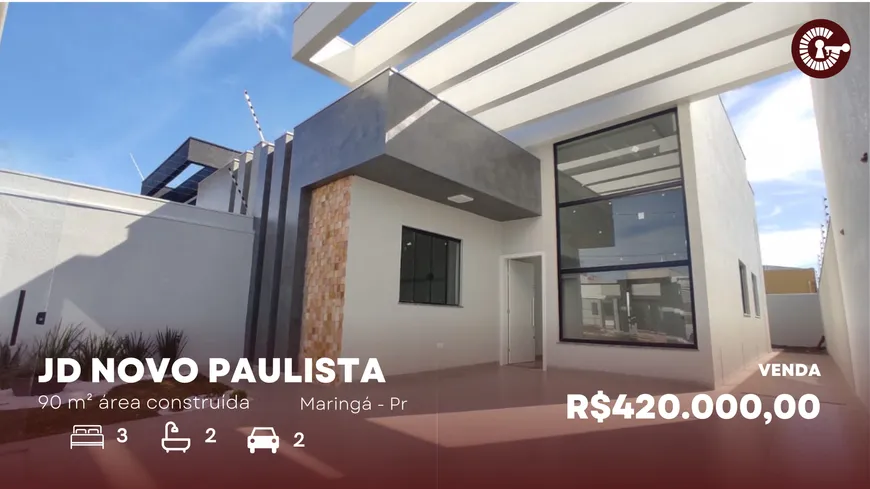 Foto 1 de Casa com 2 Quartos à venda, 90m² em Jardim Novo Paulista, Maringá