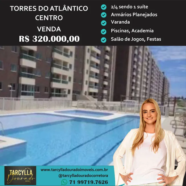 Foto 1 de Apartamento com 2 Quartos à venda, 56m² em Centro, Lauro de Freitas