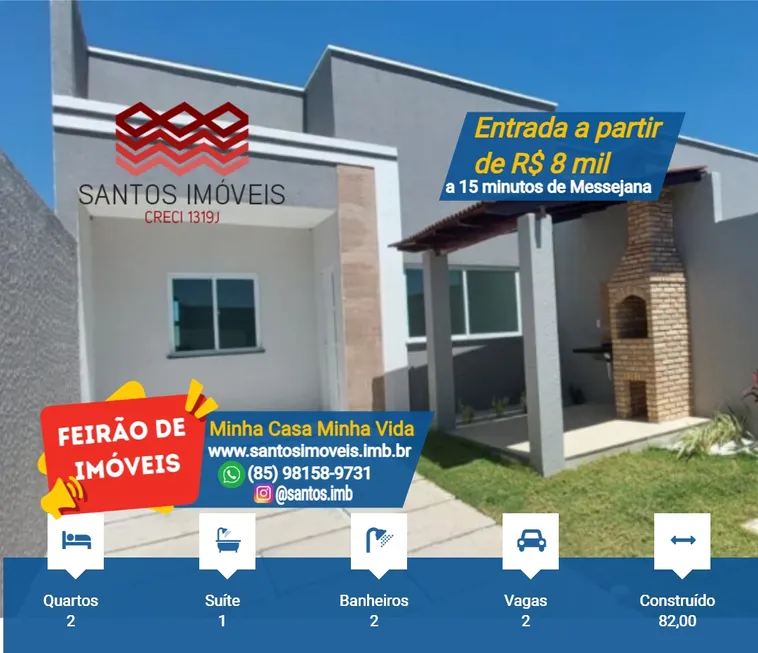 Foto 1 de Casa com 2 Quartos à venda, 82m² em Pedras, Fortaleza