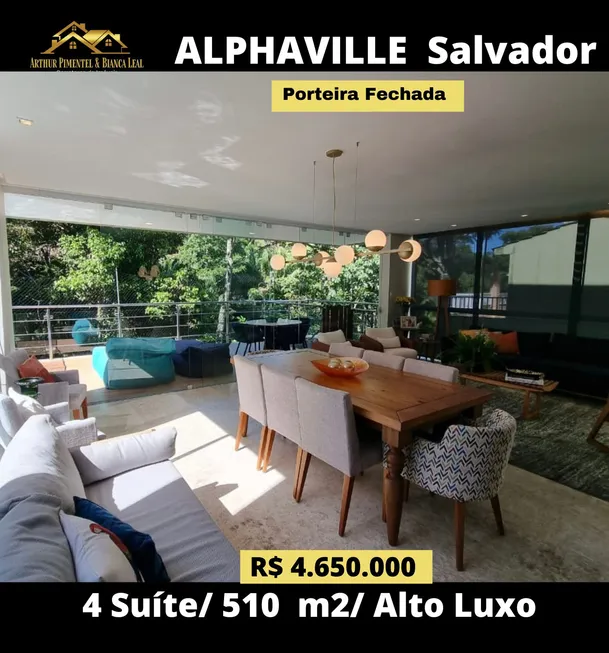 Foto 1 de Casa de Condomínio com 4 Quartos à venda, 510m² em Alphaville I, Salvador
