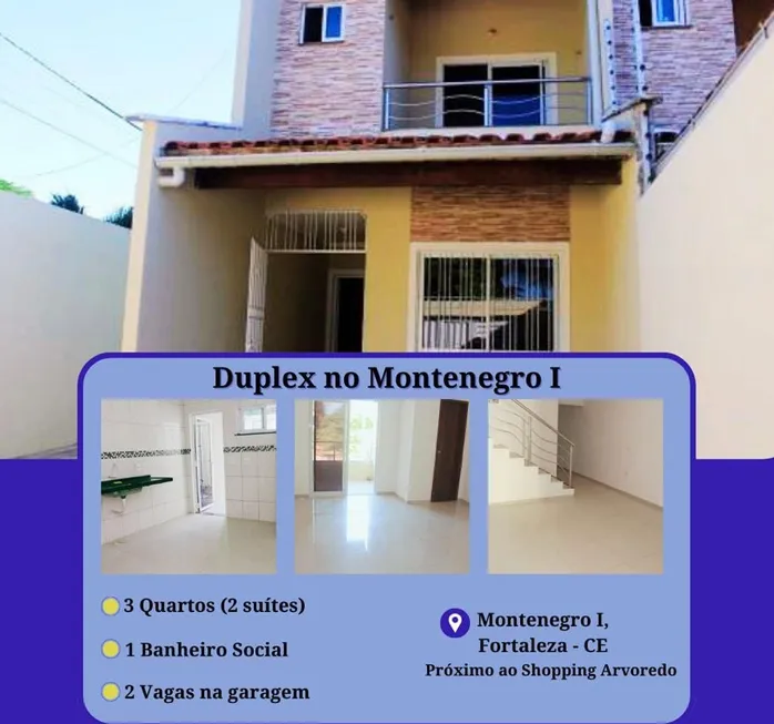 Foto 1 de Casa com 3 Quartos à venda, 107m² em Parque Dois Irmãos, Fortaleza