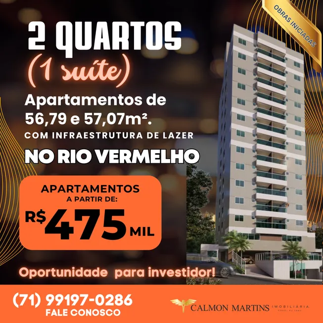 Foto 1 de Apartamento com 2 Quartos à venda, 57m² em Rio Vermelho, Salvador