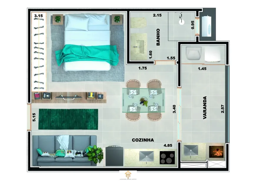 Foto 1 de Apartamento com 1 Quarto à venda, 35m² em Praia Grande, Ubatuba