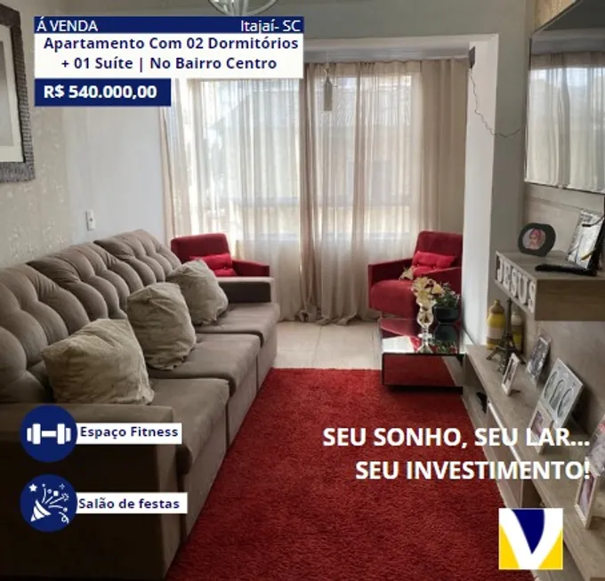 Foto 1 de Apartamento com 2 Quartos à venda, 74m² em Centro, Itajaí