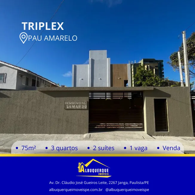 Foto 1 de Apartamento com 3 Quartos à venda, 75m² em Pau Amarelo, Paulista