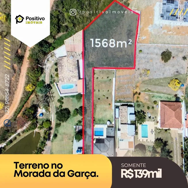 Foto 1 de Lote/Terreno à venda, 1568m² em Loteamento Morada da Garça, Matias Barbosa