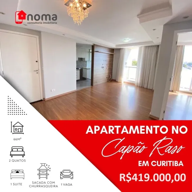 Foto 1 de Apartamento com 2 Quartos à venda, 68m² em Capão Raso, Curitiba