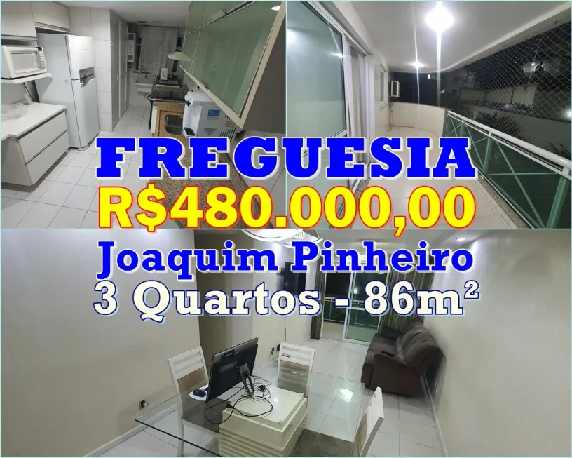 Foto 1 de Apartamento com 3 Quartos à venda, 84m² em Freguesia- Jacarepaguá, Rio de Janeiro