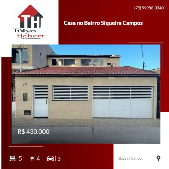 Foto 1 de Casa com 5 Quartos à venda, 166m² em Siqueira Campos, Aracaju