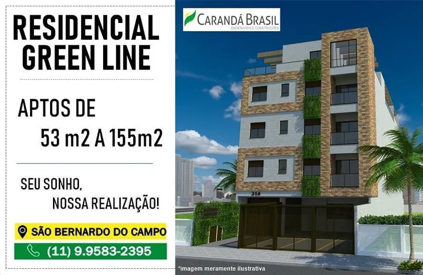 Foto 1 de Apartamento com 2 Quartos à venda, 53m² em Vila Euclides, São Bernardo do Campo