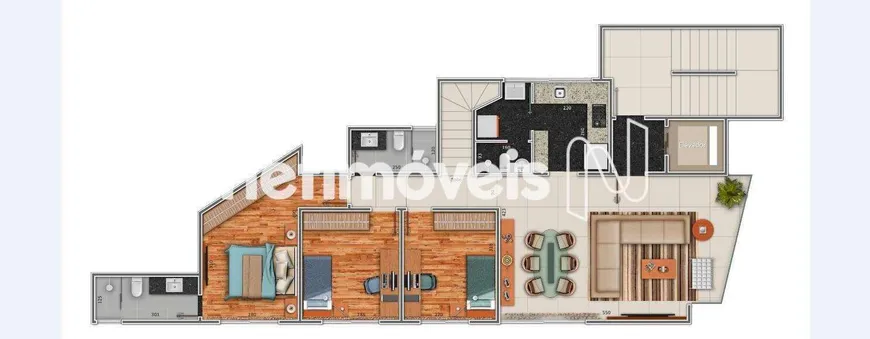 Foto 1 de Cobertura com 3 Quartos à venda, 189m² em Comiteco, Belo Horizonte