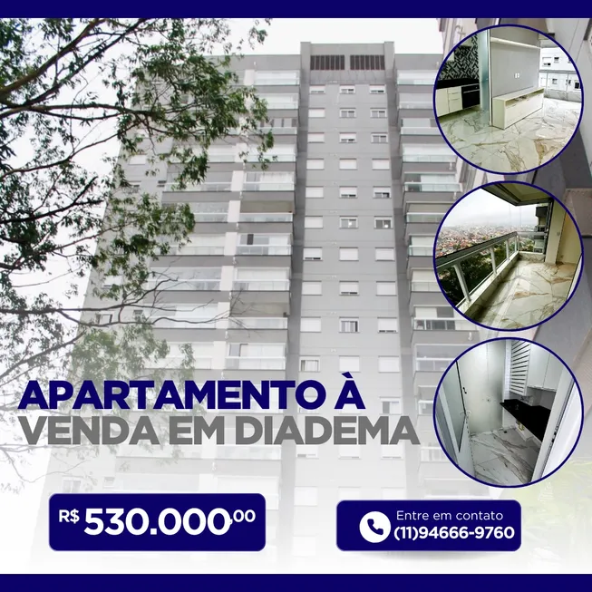 Foto 1 de Apartamento com 2 Quartos à venda, 56m² em Centro, Diadema