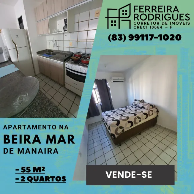 Foto 1 de Apartamento com 2 Quartos à venda, 55m² em Manaíra, João Pessoa