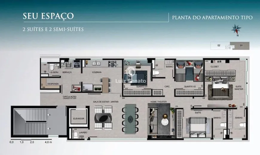 Foto 1 de Apartamento com 4 Quartos à venda, 143m² em Lourdes, Belo Horizonte