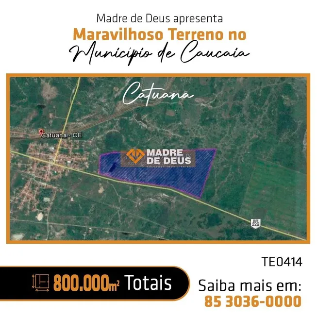 Foto 1 de Lote/Terreno à venda, 800000m² em Sao Miguel Jurema, Caucaia