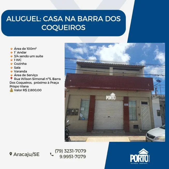 Foto 1 de Casa com 3 Quartos para alugar, 100m² em , Barra dos Coqueiros