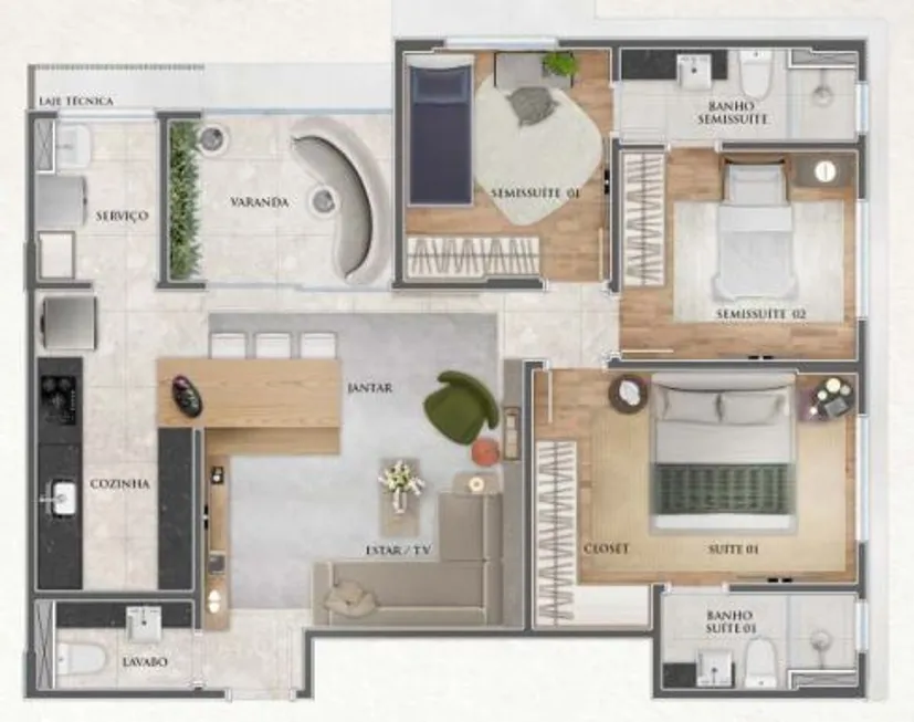 Foto 1 de Apartamento com 3 Quartos à venda, 87m² em Santa Efigênia, Belo Horizonte