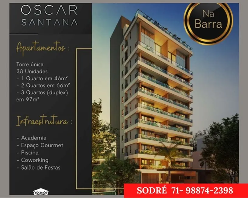 Foto 1 de Apartamento com 2 Quartos à venda, 58m² em Barra, Salvador