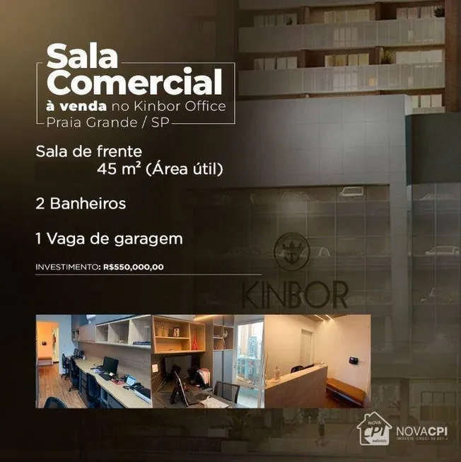 Foto 1 de Sala Comercial à venda, 45m² em Boqueirão, Praia Grande