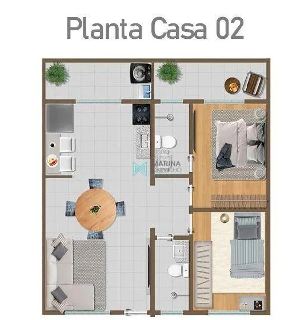 Foto 1 de Casa com 2 Quartos à venda, 69m² em Lundcéia, Lagoa Santa