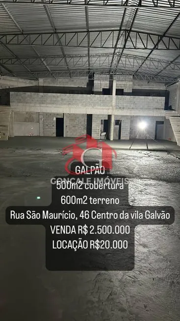 Foto 1 de Galpão/Depósito/Armazém à venda, 500m² em Vila Galvão, Guarulhos