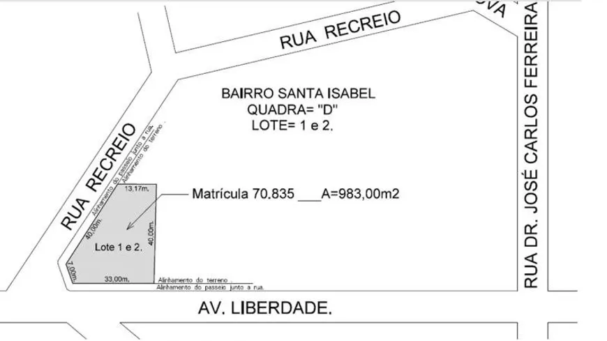 Foto 1 de Lote/Terreno para alugar, 983m² em Santa Isabel, Viamão