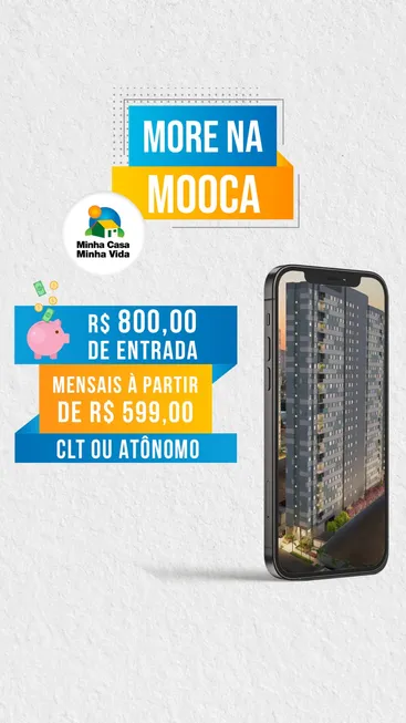 Foto 1 de Apartamento com 2 Quartos à venda, 34m² em Móoca, São Paulo