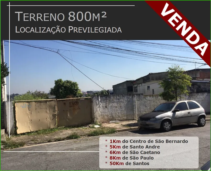 Foto 1 de Lote/Terreno à venda, 800m² em Vila Jordanopolis, São Bernardo do Campo