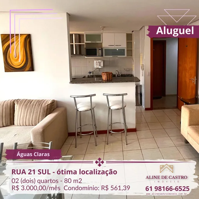 Foto 1 de Apartamento com 2 Quartos para alugar, 80m² em Aguas Claras, Brasília