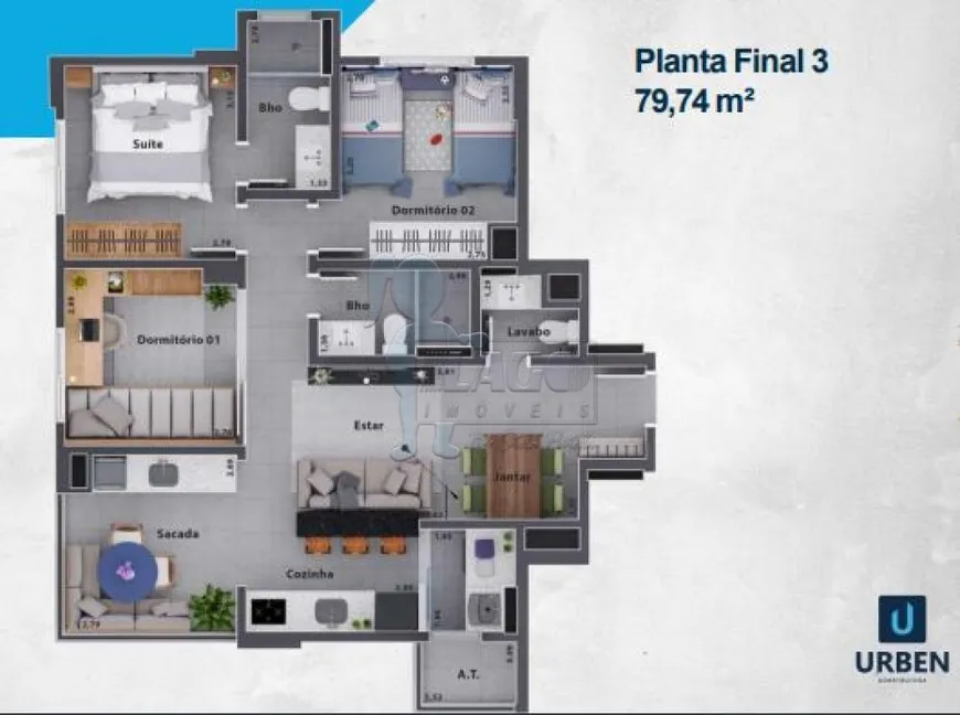 Foto 1 de Apartamento com 3 Quartos à venda, 80m² em Nova Aliança, Ribeirão Preto