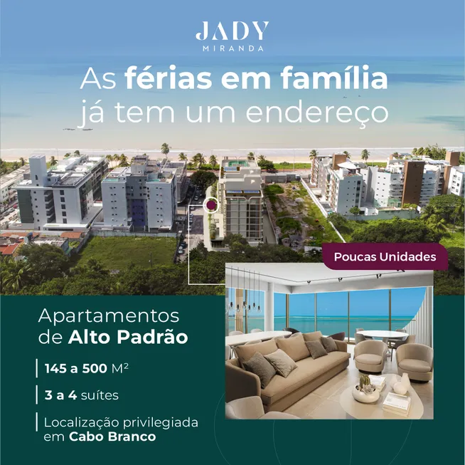 Foto 1 de Apartamento com 3 Quartos à venda, 149m² em Cabo Branco, João Pessoa