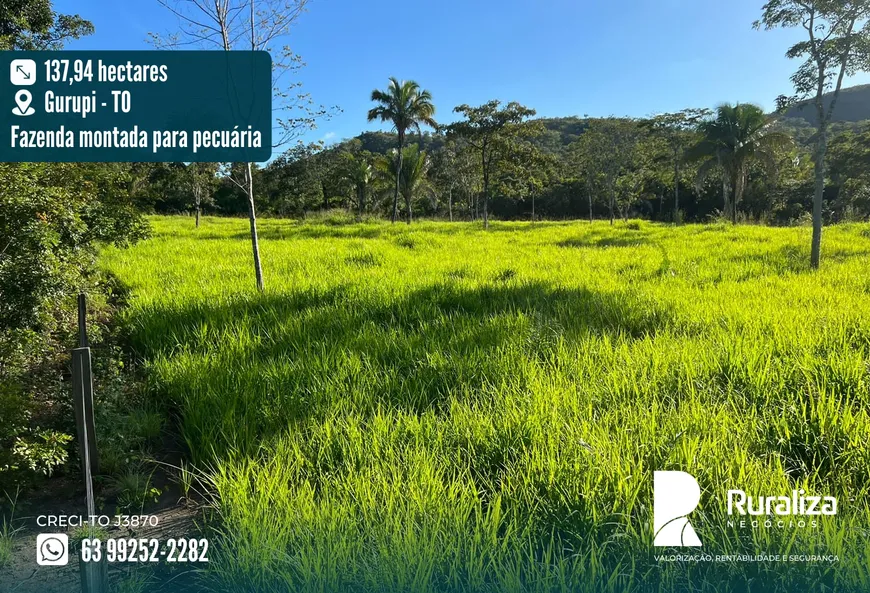 Foto 1 de Fazenda/Sítio à venda, 137m² em Zona Rural, Gurupi