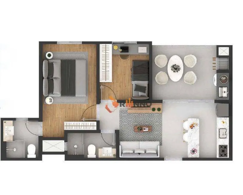 Foto 1 de Apartamento com 2 Quartos à venda, 51m² em Centro, Pinhais