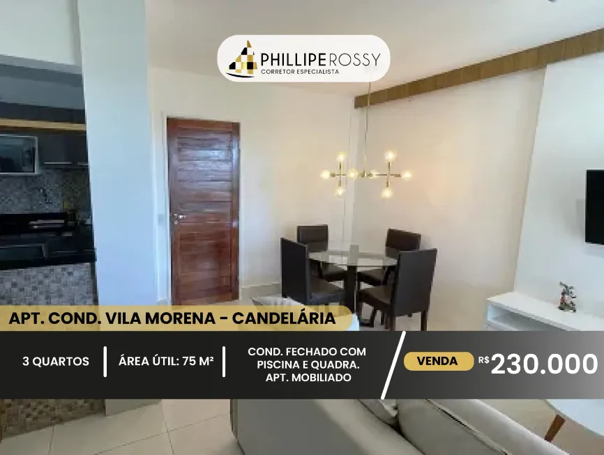 Foto 1 de Apartamento com 3 Quartos à venda, 75m² em Candelária, Natal