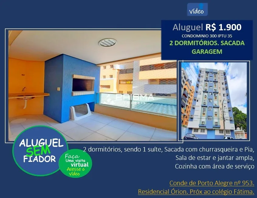 Foto 1 de Apartamento com 2 Quartos para alugar, 80m² em Nossa Senhora de Fátima, Santa Maria