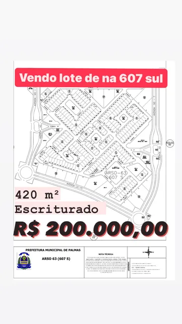 Foto 1 de Lote/Terreno à venda, 420m² em Plano Diretor Sul, Palmas